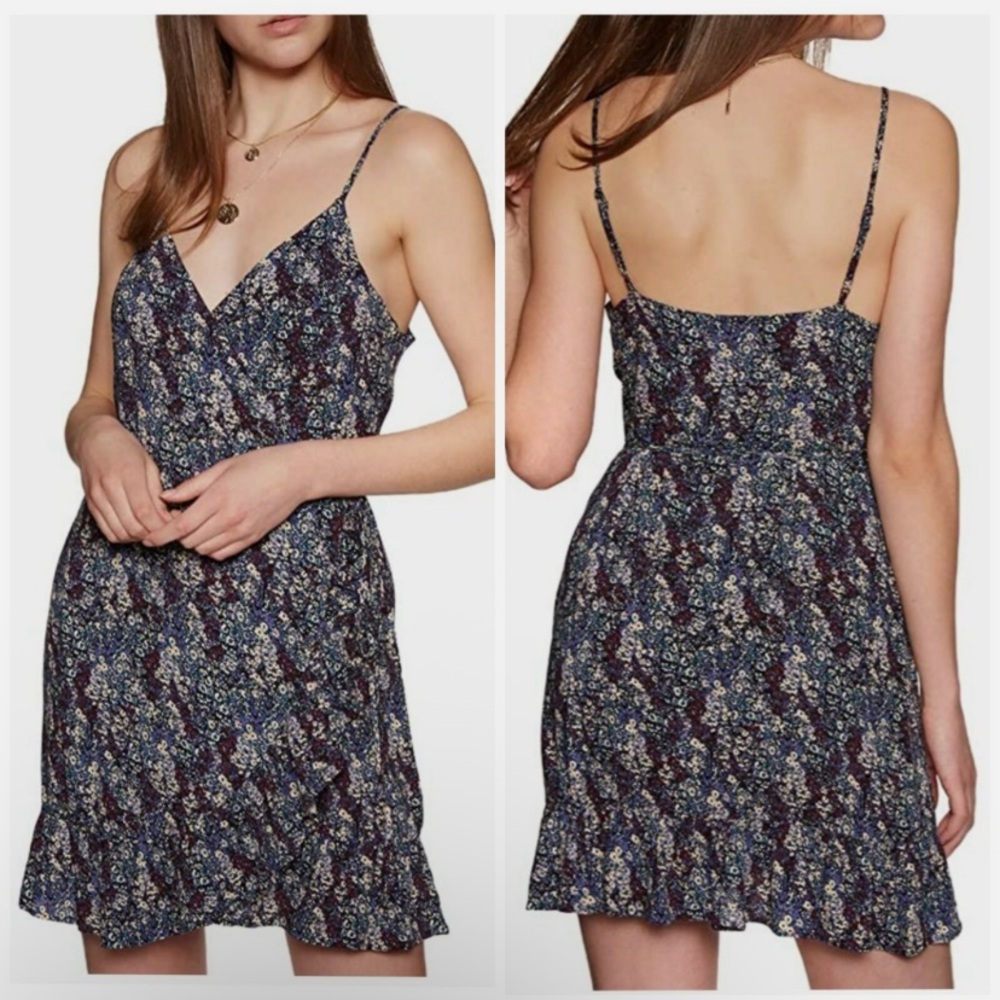 Free People Intimately My Love Floral Wrap Mini Dress